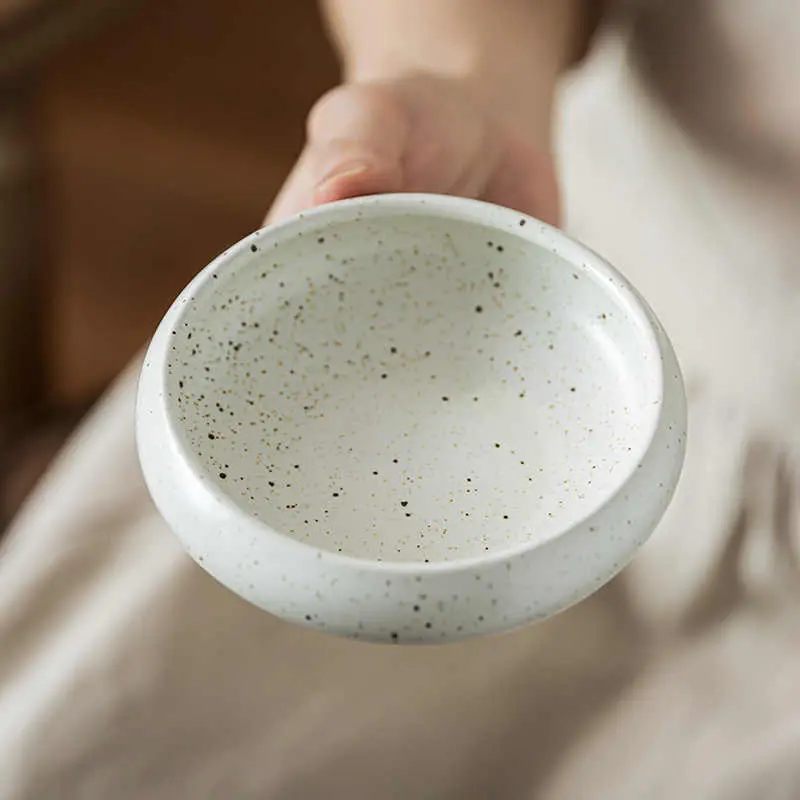 Japanese Retro Sesame Glaze Flavour Plate Hotpot Dipping Disc Household Small Dessert Pastry Fruit Saucer Kitchen Tableware