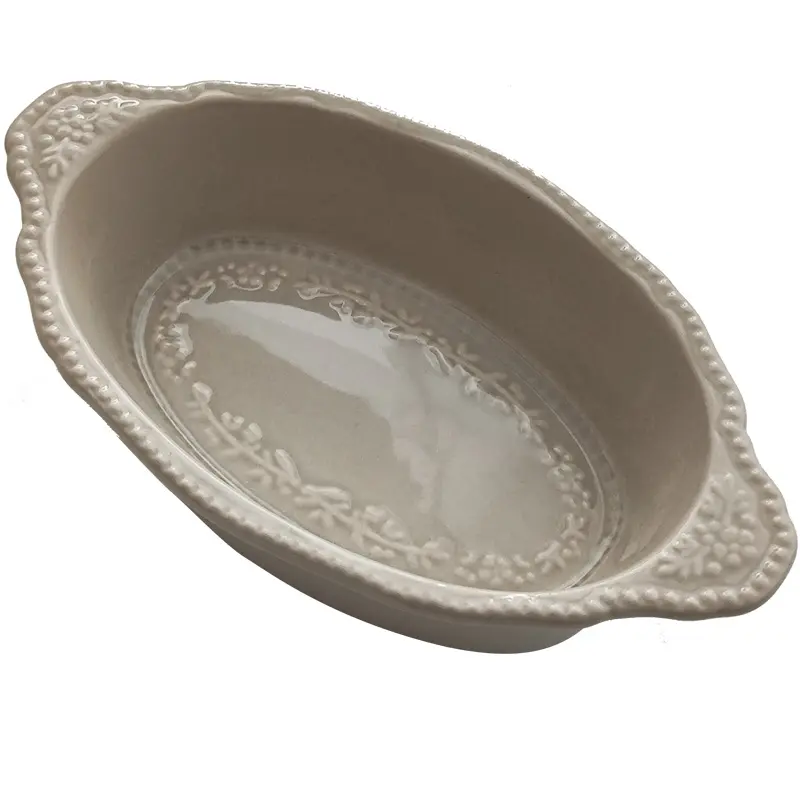 Ceramic Relief Amphora Plate High Temperature Resistant Baking Rice Dish Breakfast Fruit Vegetable Salad Tray  Tableware