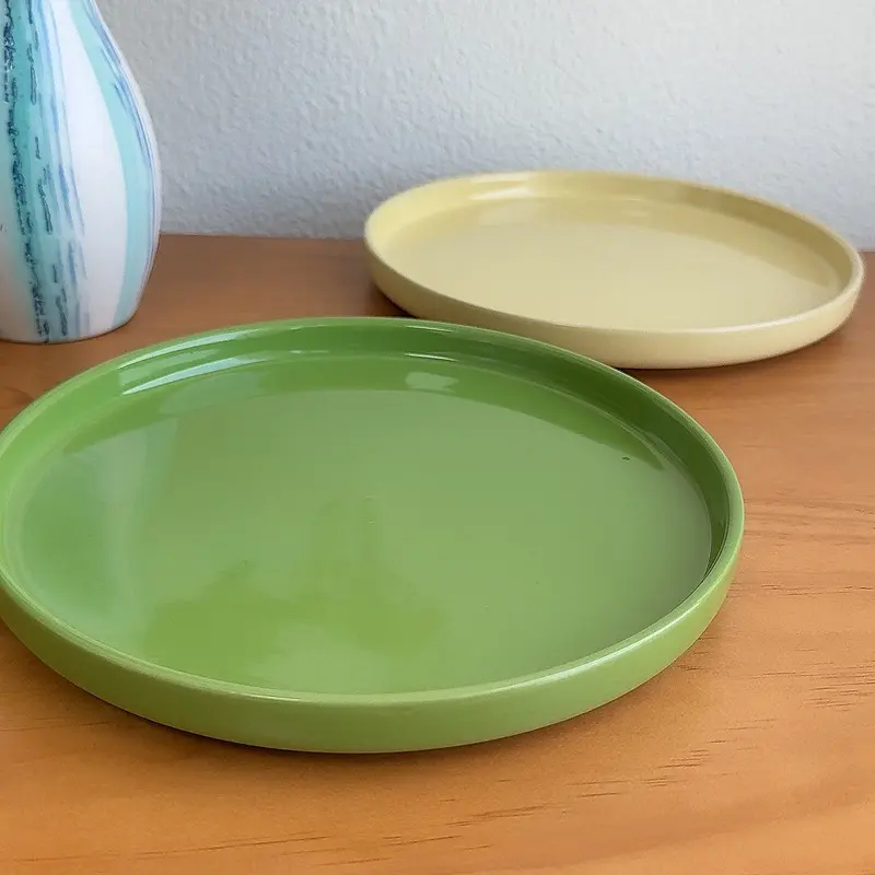Nordic Style Solid Colour Round Ceramic Cake Plate Simple Breakfast Dessert Dish Western Steak Plates Household Tableware