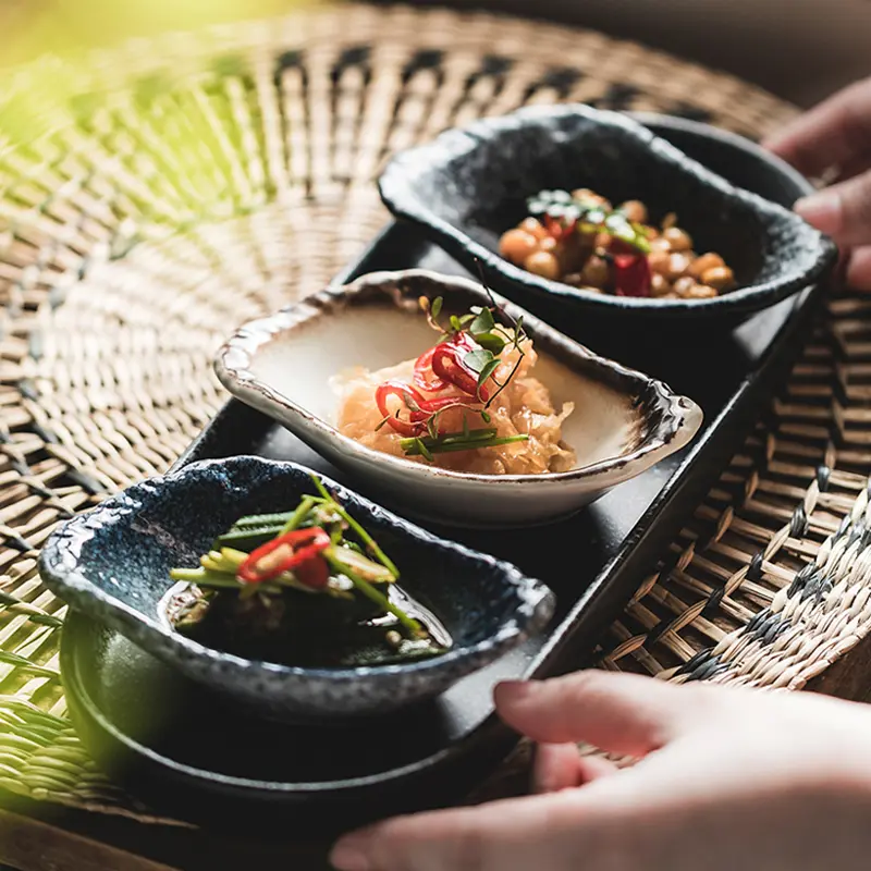 Creative Irregular Ceramic Sauce Dish Soy Sauce Vinegar Seasoning Plate Japanese Sushi Plate Mini Dip Plate