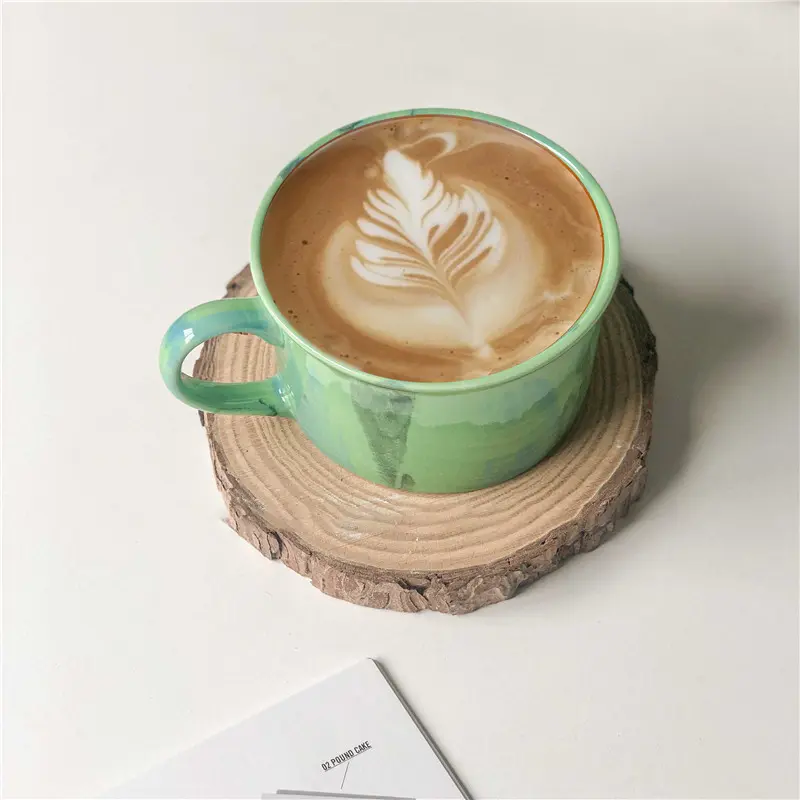 High Grade Kiln Changed Ceramic Cups Office Retro Ink-wash Iced Latte Mug Household Breakfast Milk Juice Coffee Cup