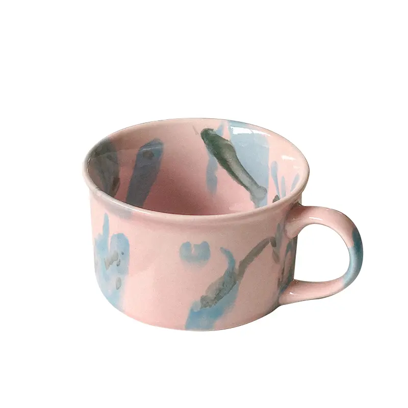High Grade Kiln Changed Ceramic Cups Office Retro Ink-wash Iced Latte Mug Household Breakfast Milk Juice Coffee Cup