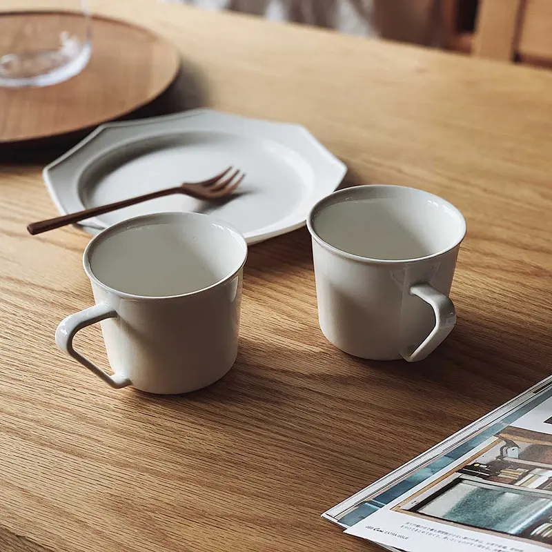 270ml Pure White Juice Mug Ceramic Coffee Cup Simple Household Breakfast Milk Cups Office Drinkware Gift