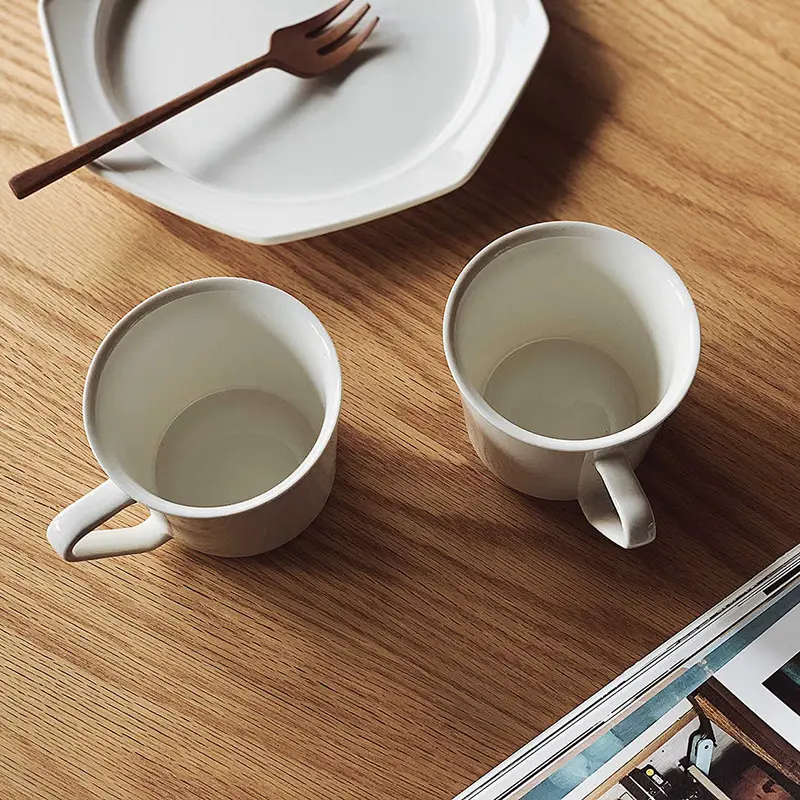 270ml Pure White Juice Mug Ceramic Coffee Cup Simple Household Breakfast Milk Cups Office Drinkware Gift