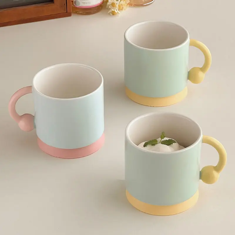 350ml Simple Ceramic Mug Dormitory Office Water Cups Home Breakfast Milk Juice Coffee Cup Drinking Utensils
