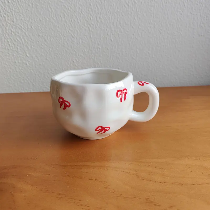 Exquisite Hand - Painted Bow Ceramic Tableware Afternoon Tea Coffee Cups Saucer Dessert Plate Breakfast Bowl Home Decoration