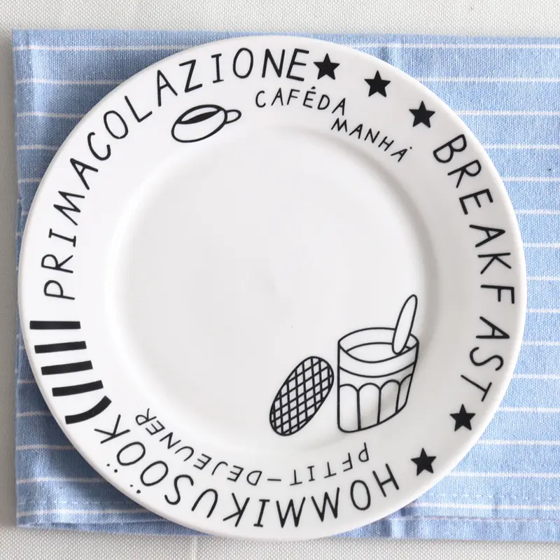 Nordic Creative Ceramic Plate Western Steak Spaghetti Dinner Disc Home Breakfast Fruit Bread Salad Tray Cake Dessert Snack Dish