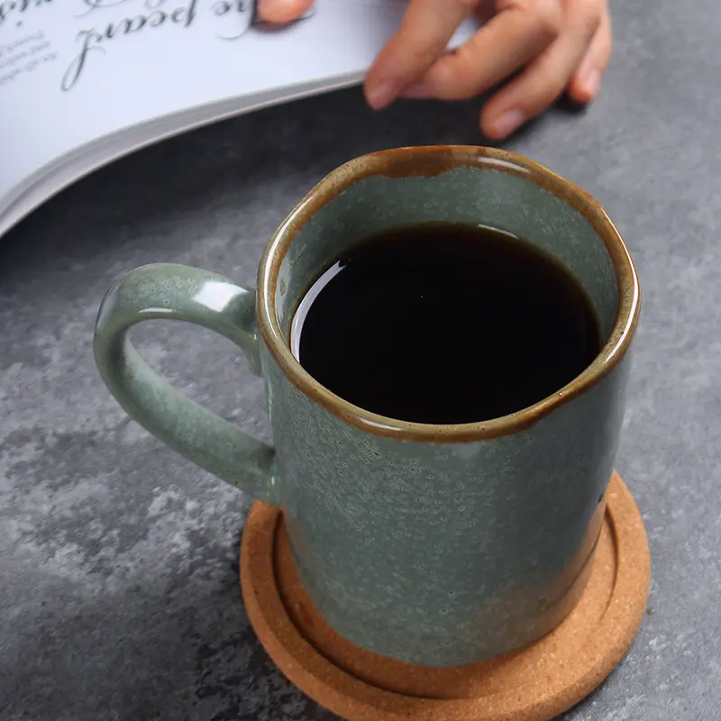 Vintage Ceramic Mug 350ml Rough Ceramic Coffee Cup Couple Mugs Household Breakfast Milk Oatmeal Cups Drinkware