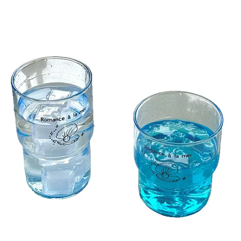 High Temperature Resistant Cute Glass Cup Transparent Cold Drinking Water Juice Cups Breakfast Milk Coffee Mug Glassware