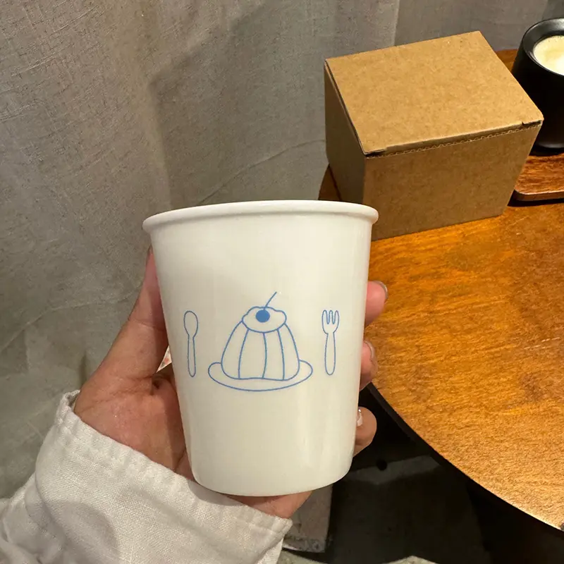Hand-painted Creative Ceramic Cups White Color Simple Latte Coffee Cup Home Use Handheld Milk Juice Cups Drinking Utensils