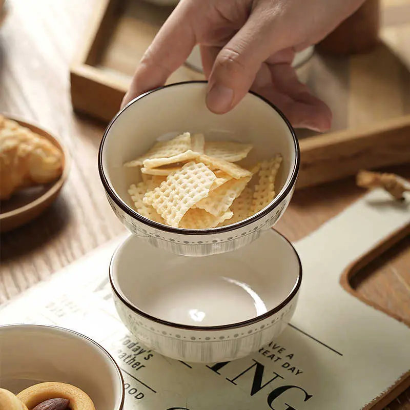 Ceramic Dipping Saucer Seasoning Plate Household Hot Pot Soy Sauce Vinegar Plate Snacks Dessert Plates