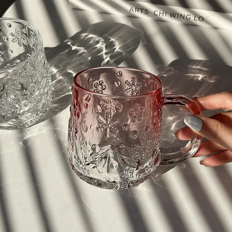 Transparent Glass Cups Light Luxury American-style Coffee Cup 325 Ml Household Cold Drink Mug Breakfast Milk Mugs Drinkware