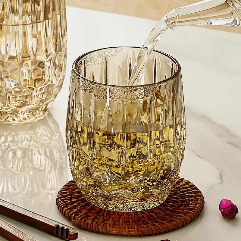 Glass Water Cup Transparent Coffee Drink Mug Light Luxury Household Breakfast Milk Cups Simple Drinkware