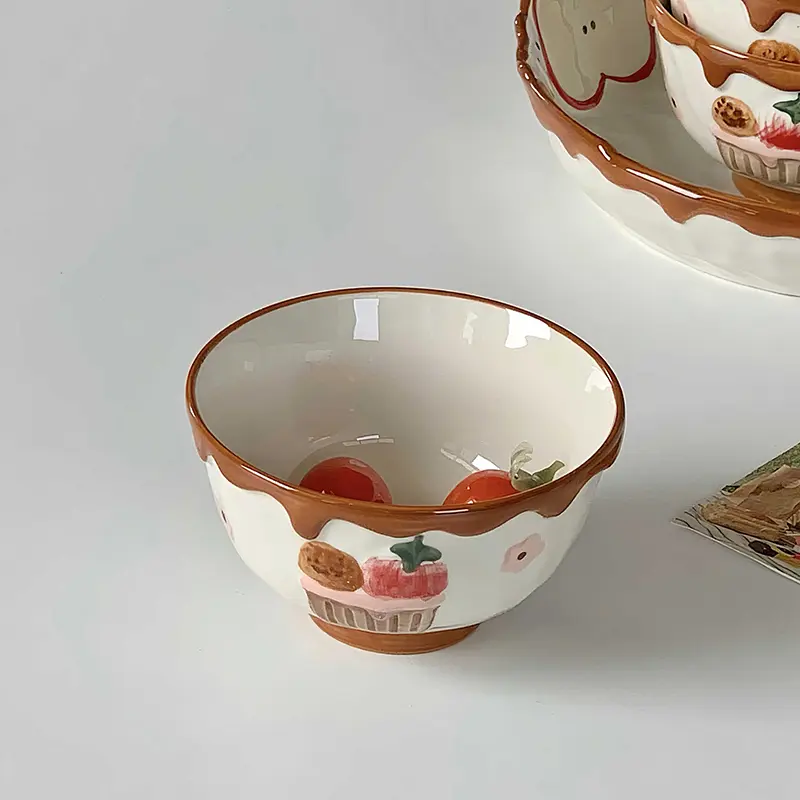 Creative Underglaze Ceramic Bowl Home Rice Bowl Cute Nut Yogurt Bowls Breakfast Oatmeal Bowl Tableware Supplies