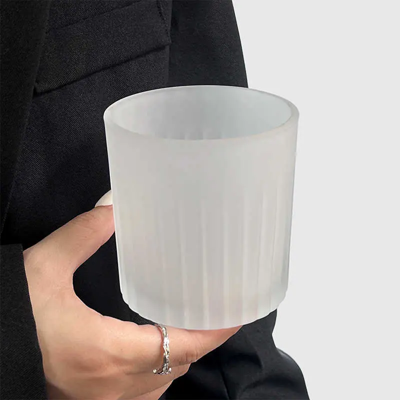 Frosted Vertical Glass 295ml Iced Americano Latte Coffee Mug Juice Cup Simple Home Drinking Mugs Drinkware