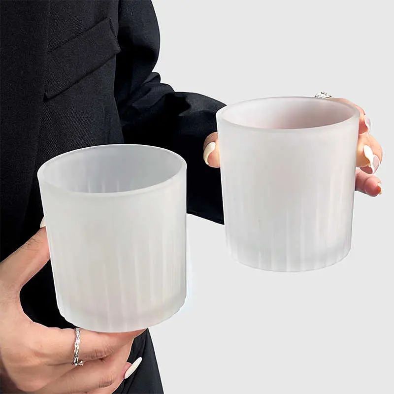 Frosted Vertical Glass 295ml Iced Americano Latte Coffee Mug Juice Cup Simple Home Drinking Mugs Drinkware
