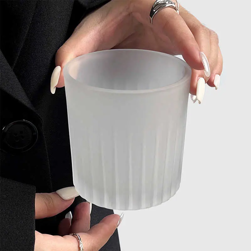 Frosted Vertical Glass 295ml Iced Americano Latte Coffee Mug Juice Cup Simple Home Drinking Mugs Drinkware