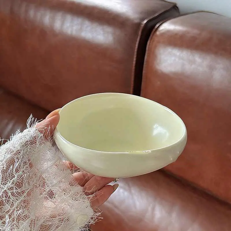12.5cm Creative Ceramic Salad Bowl Solid Colour Breakfast Bowl Oatmeal Yoghurt Bowl Simple Fruit Salad Bowls