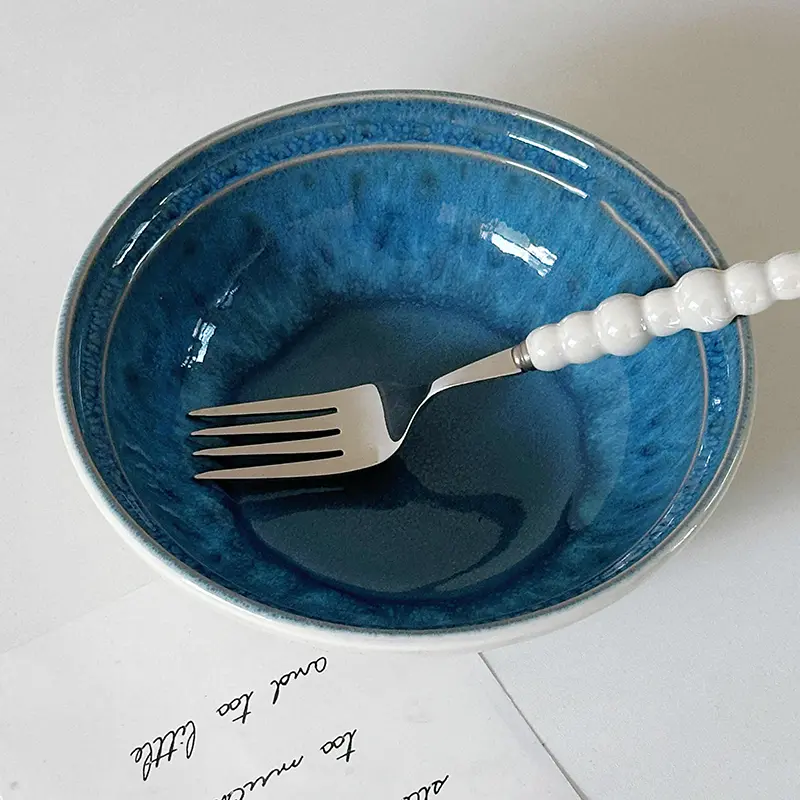 Kiln Change Glaze Ceramic Bowl Breakfast Yoghurt Salad Bowls Household Noodles Bowls Kitchen Tableware