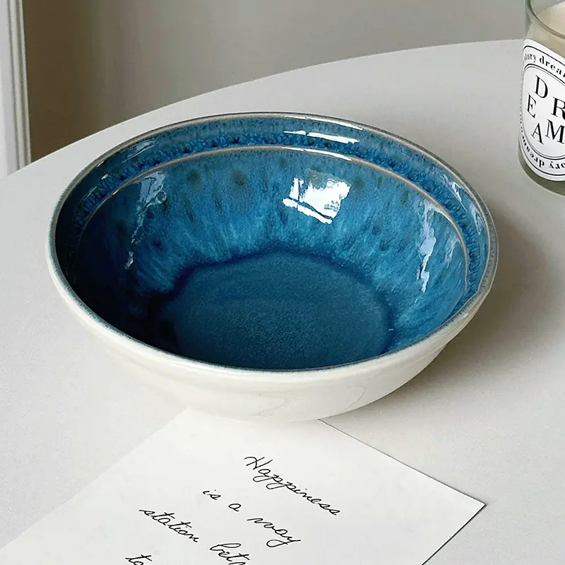 Kiln Change Glaze Ceramic Bowl Breakfast Yoghurt Salad Bowls Household Noodles Bowls Kitchen Tableware