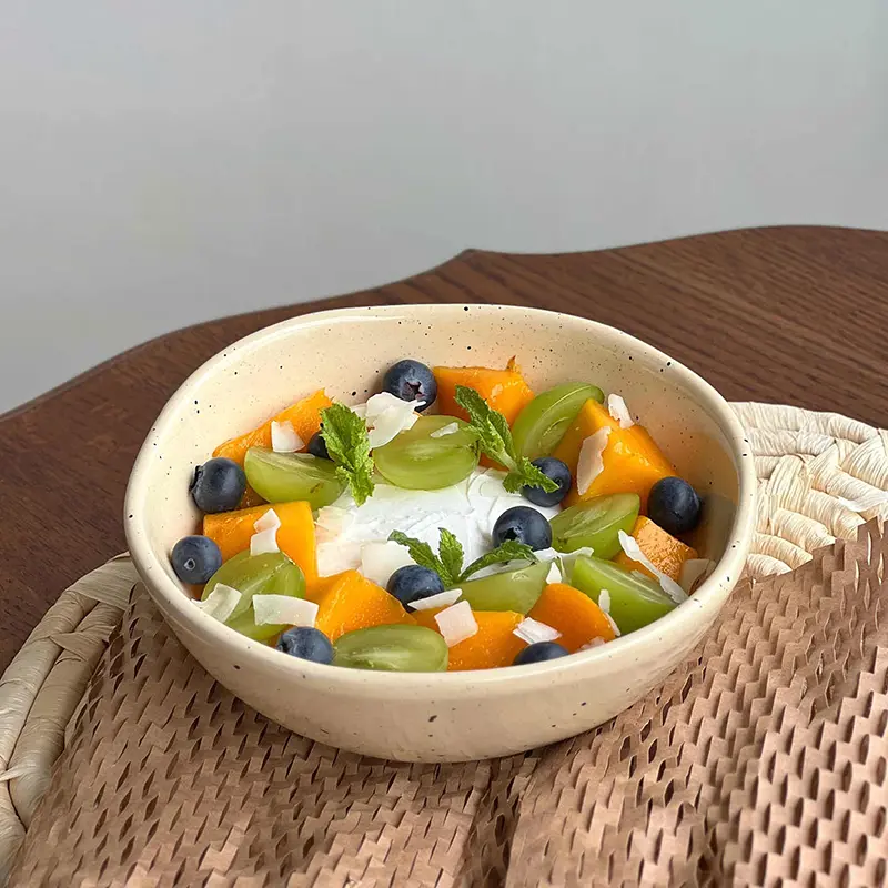 Ink Splash Irregular Ceramic Bowl Cereal Breakfast Yoghurt Bowls Household Dessert Fruit Salad Bowl Tableware
