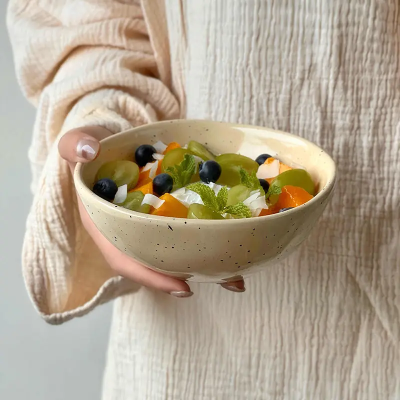 Ink Splash Irregular Ceramic Bowl Cereal Breakfast Yoghurt Bowls Household Dessert Fruit Salad Bowl Tableware