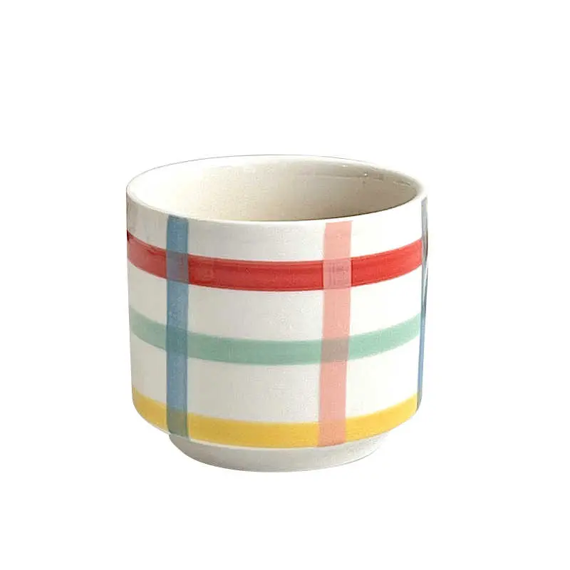 160ml Ceramic Teacups Hand-painted Printing Mugs Household Breakfast Milk Coffee Cups Couple Drinkware