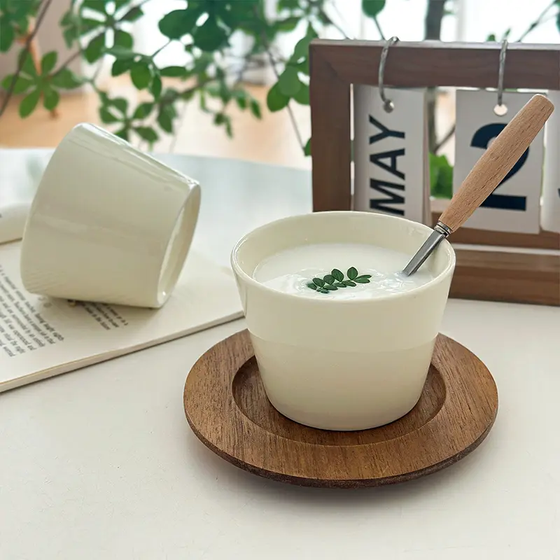 120ml Ceramic Hand-held Cups Japanese-style Simple Cream-colored Cups Exquisite High-end Coffee Cup For Home Use