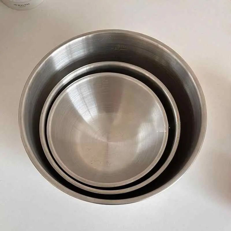 304 Stainless Steel Yoghurt Salad Plate Soup Bowl Home Knead Dough Baking Tools Tray Kitchen Egg Basin Tableware Accessories