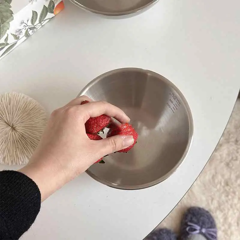 304 Stainless Steel Yoghurt Salad Plate Soup Bowl Home Knead Dough Baking Tools Tray Kitchen Egg Basin Tableware Accessories