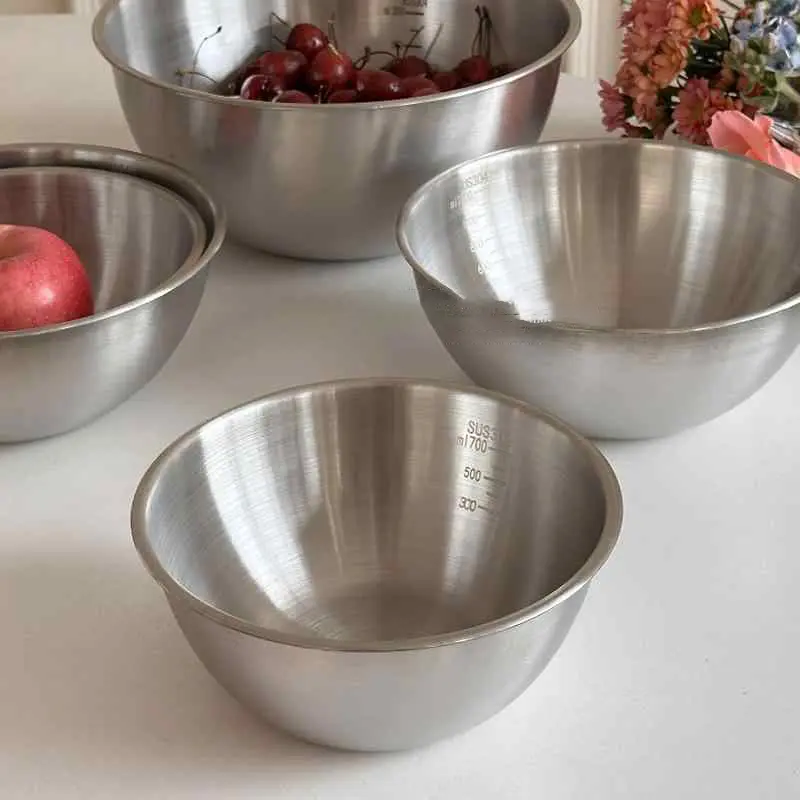 304 Stainless Steel Yoghurt Salad Plate Soup Bowl Home Knead Dough Baking Tools Tray Kitchen Egg Basin Tableware Accessories