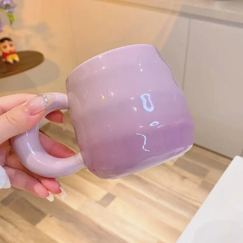 Gradient Ceramic Underglaze Colored Cups Household High Temperature Resistant Cute Milk Coffee Cup Dormitory Drinking Water Mug