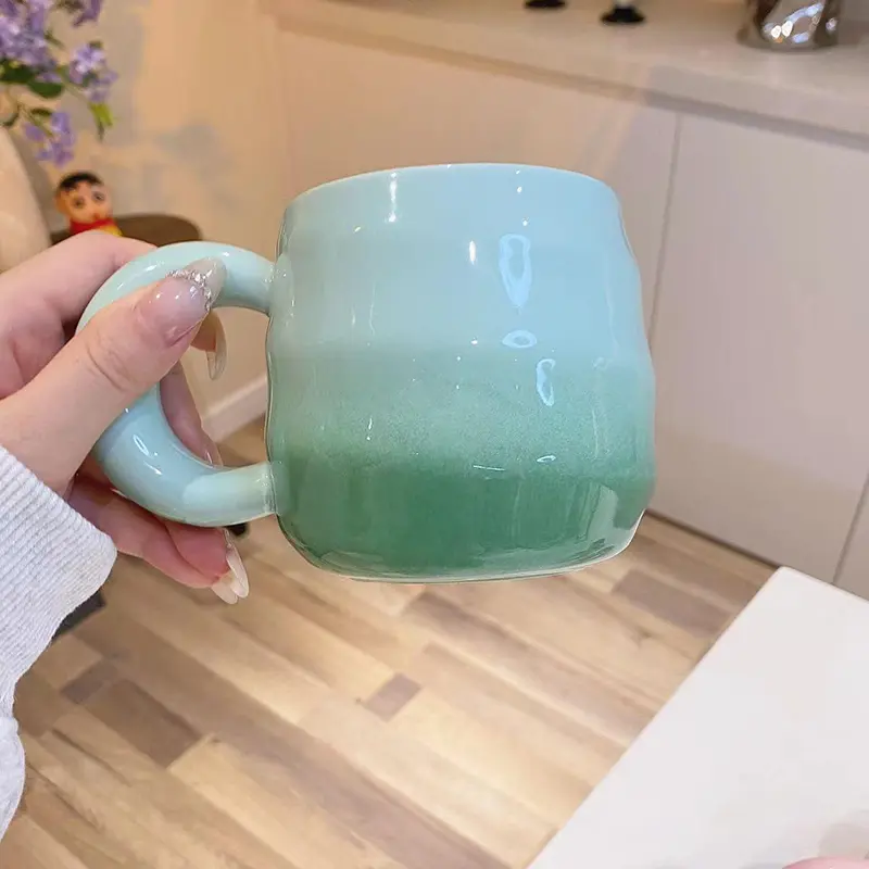 Gradient Ceramic Underglaze Colored Cups Household High Temperature Resistant Cute Milk Coffee Cup Dormitory Drinking Water Mug
