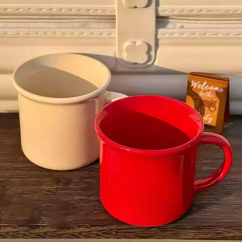 320ml Solid Colour Ceramic Water Mug Home Coffee Cup Couple Cups Breakfast Milk Mugs Simple Drinkware