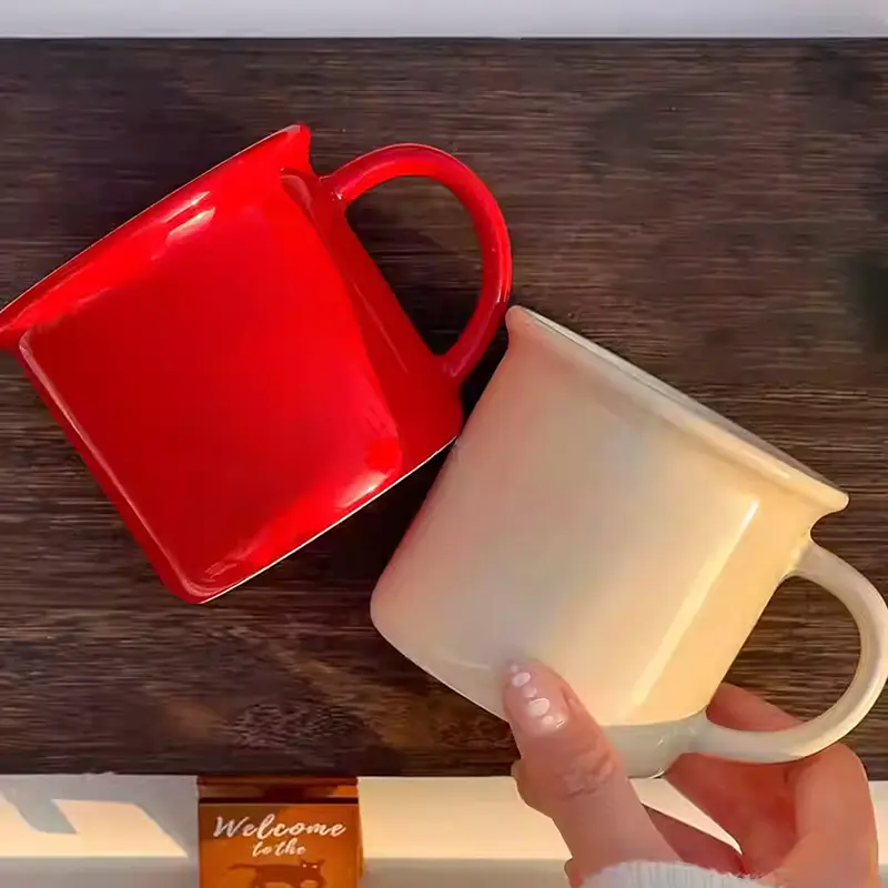 320ml Solid Colour Ceramic Water Mug Home Coffee Cup Couple Cups Breakfast Milk Mugs Simple Drinkware