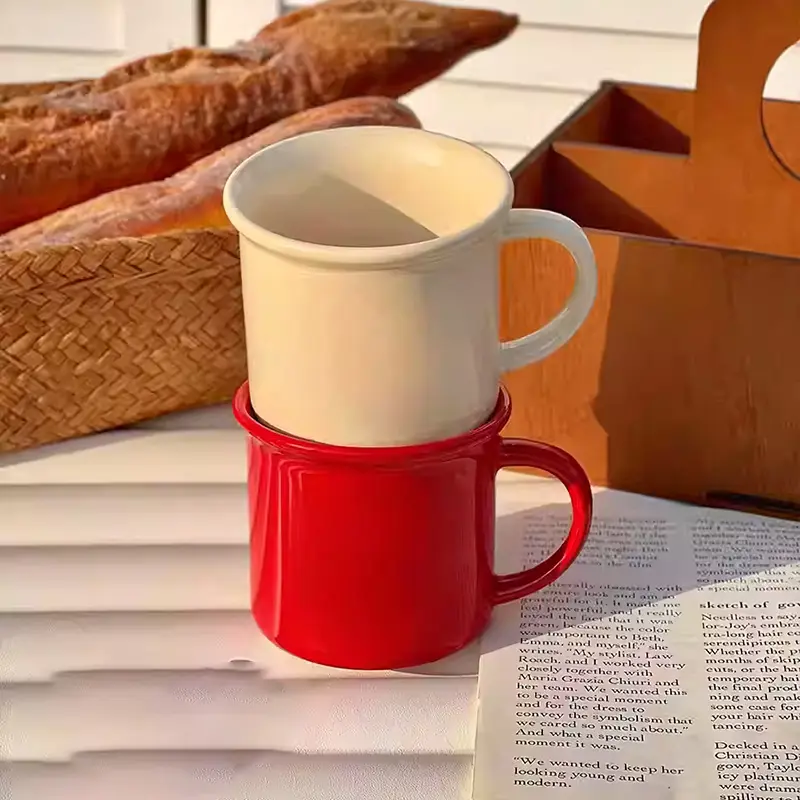 320ml Solid Colour Ceramic Water Mug Home Coffee Cup Couple Cups Breakfast Milk Mugs Simple Drinkware