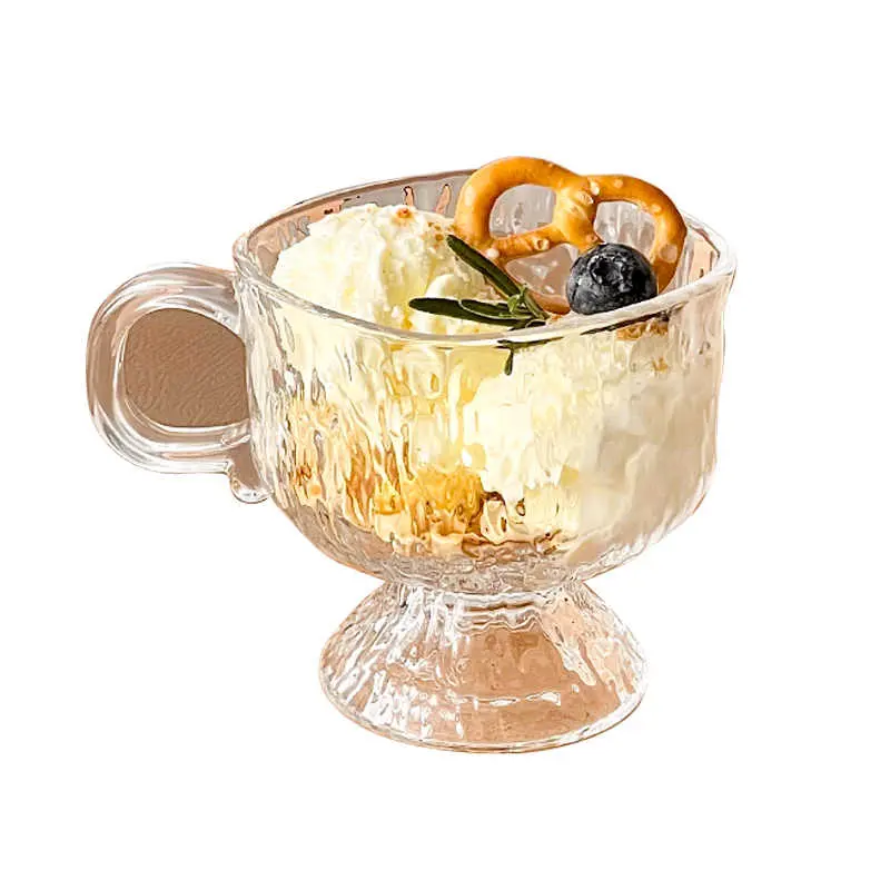 Tall Glass Yoghurt Oatmeal Breakfast Cup Ice Cream Dessert mug Creative Home Drinking Cups 250ml