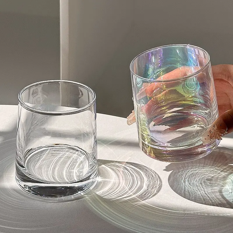 Simple Transparent Glass Cups 260ml Nordic Style Household Round Water Mug Summer Cold Drinking Whisky Cup Glassware Gift