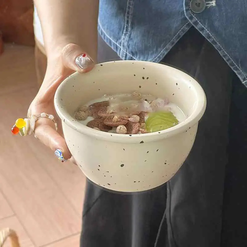 Ink Splash Ceramic Bowl Yoghurt Cereal Bowls Underglaze Colour Fruit Salad Bowl Household Simple Breakfast Bowl Tableware