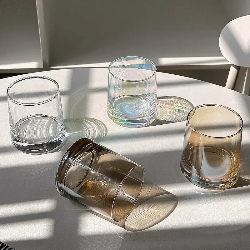 Simple Transparent Glass Cups 260ml Nordic Style Household Round Water Mug Summer Cold Drinking Whisky Cup Glassware Gift