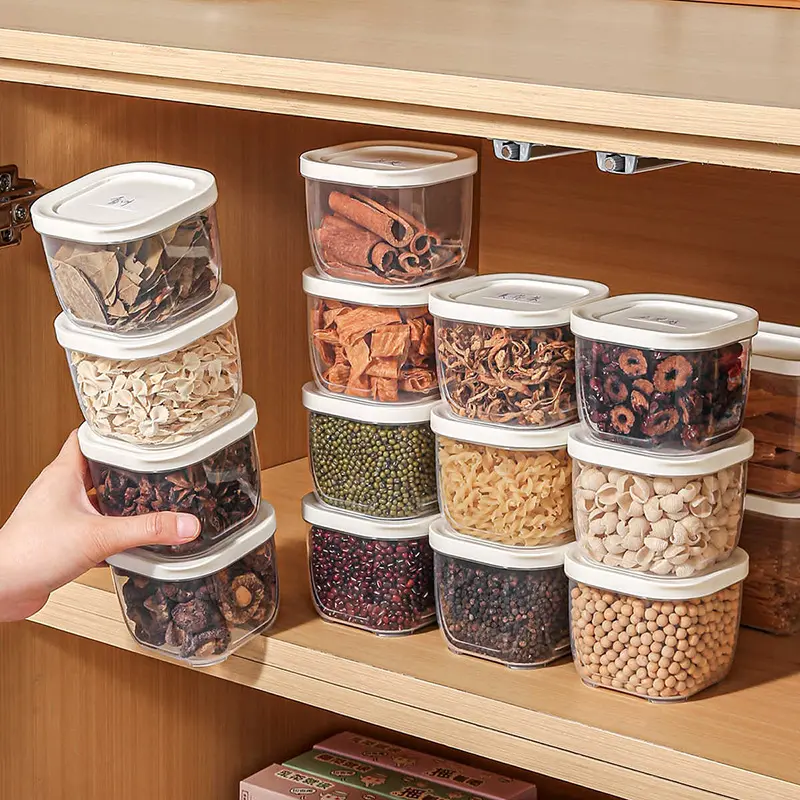 Square Spice Storage Box Moisture-proof Anise Cinnamon Chili Seasoning Storage Box Household Candy Nut Storage Boxes