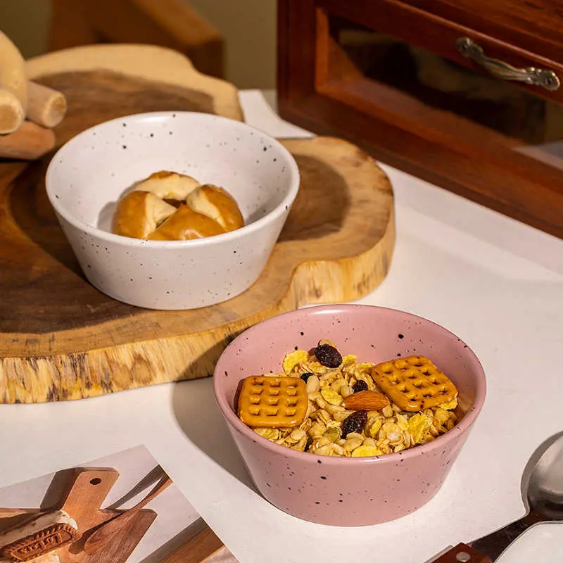 Ink Splash Ceramic Bowl Household Rice Bowls Yoghurt Breakfast Bowl Small Salad Bowls Tableware