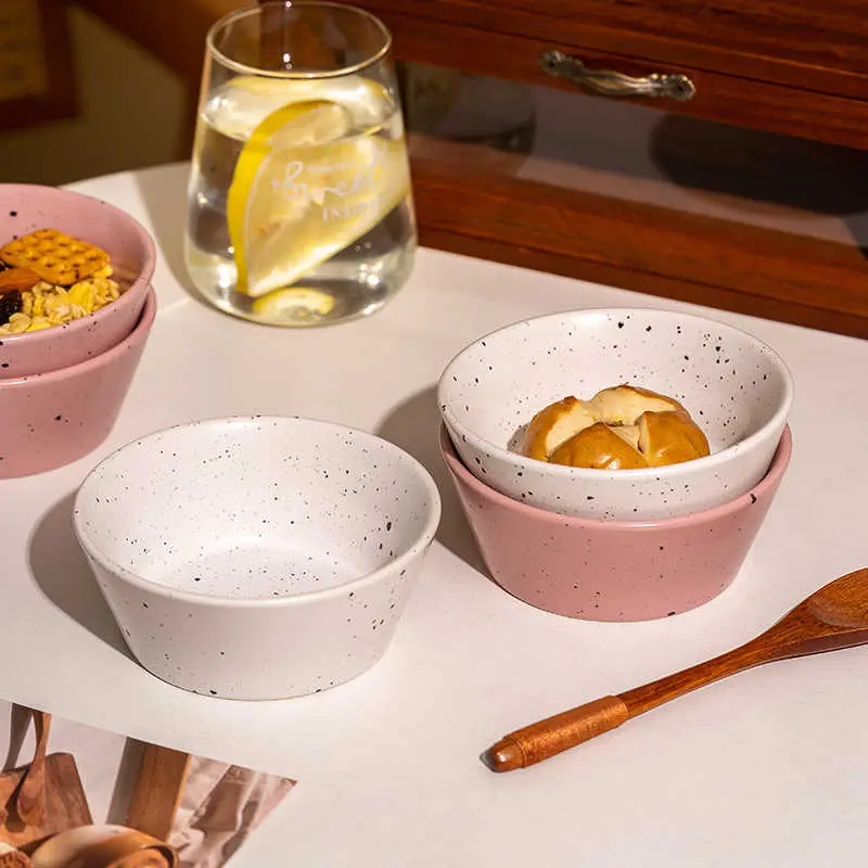 Ink Splash Ceramic Bowl Household Rice Bowls Yoghurt Breakfast Bowl Small Salad Bowls Tableware