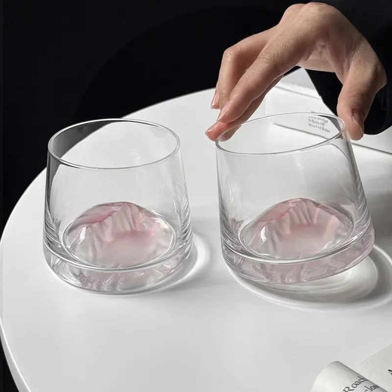 200ml High-grade Creative Designed Mug Home Use Glass Whisky Cup Hand Held Cold Bubble Juice Cups Drinking Utensils Gift