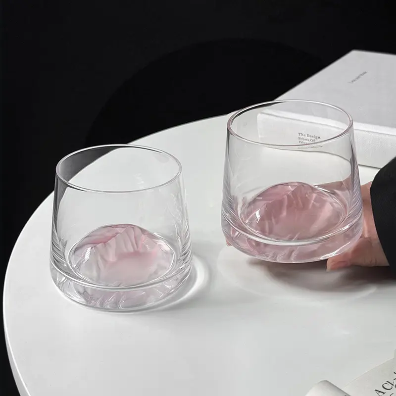200ml High-grade Creative Designed Mug Home Use Glass Whisky Cup Hand Held Cold Bubble Juice Cups Drinking Utensils Gift