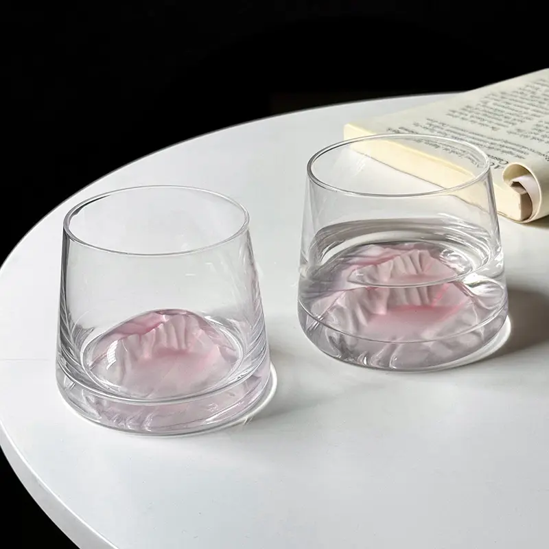 200ml High-grade Creative Designed Mug Home Use Glass Whisky Cup Hand Held Cold Bubble Juice Cups Drinking Utensils Gift