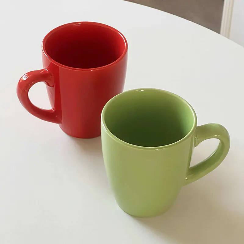 420ml Simple Ceramic Cup Solid Colour Office Coffee Mug Home Breakfast Milk Oatmeal Cups Drinkware