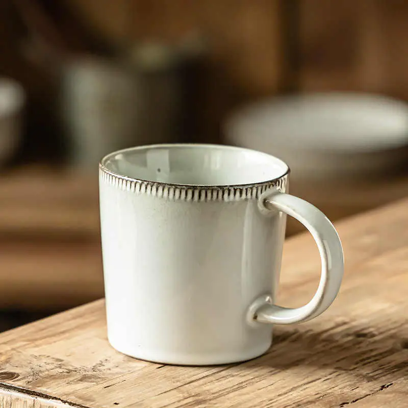 Japanese Ceramic Mug 400ml Coffee Cup Couple Cups Home Breakfast Milk Oatmeal Cup Drinking Utensils