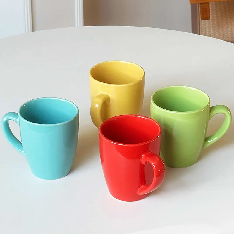 420ml Simple Ceramic Cup Solid Colour Office Coffee Mug Home Breakfast Milk Oatmeal Cups Drinkware