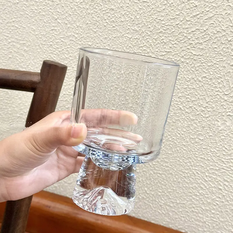 High-grade Beverage Glass Cups Transparent Cold Drinking Juice Dessert Cups Household High Footed Coffee Cups Drinkware
